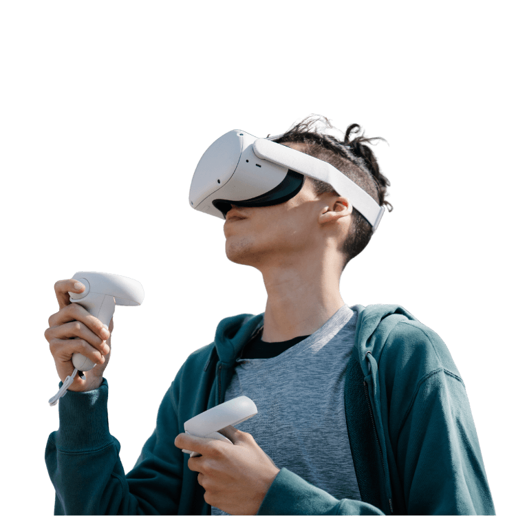 usługi vr mezczyzna w goglach vr
